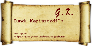 Gundy Kapisztrán névjegykártya